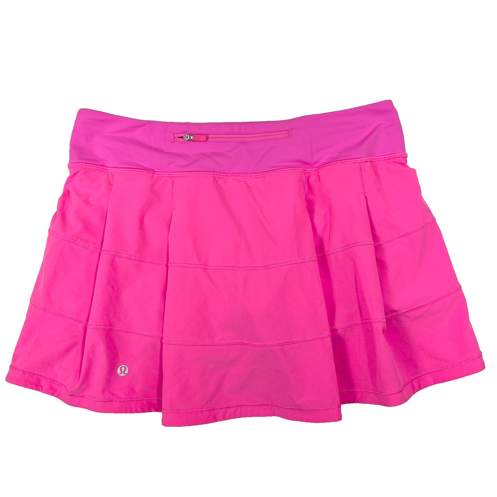 Lululemon Pace Rival Skirt 8 Pow Pink W8AADT Tennis Skort Shorts Golf Run Pleats